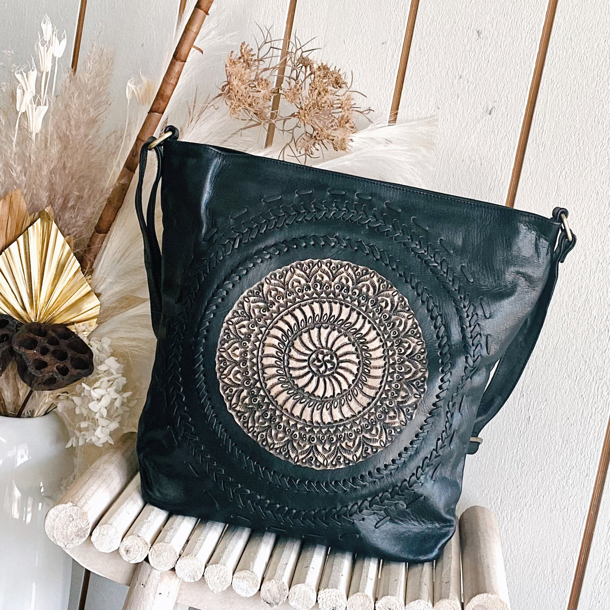 Black boho bag on sale