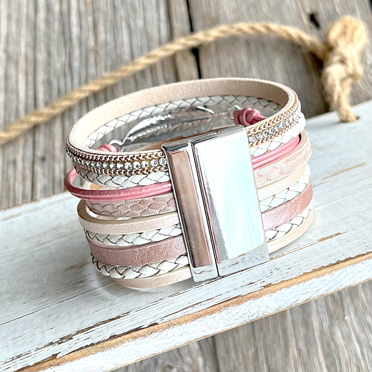 Boho leather store wrap bracelet